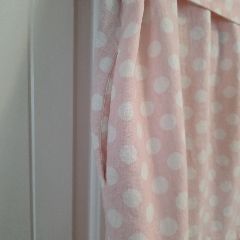 Lisa Marie Fernandez Pink Polka Dot Ruffle Dress Size XL - Picture 6 of 11